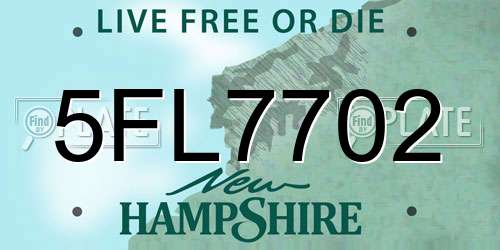 5FL7702 New Hampshire License Plate