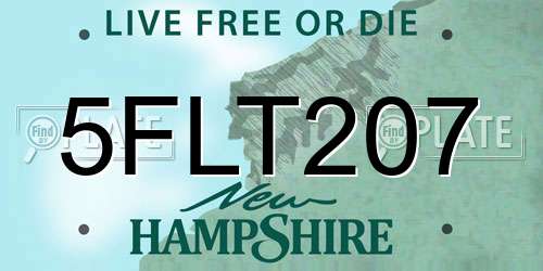 5FLT207 New Hampshire License Plate