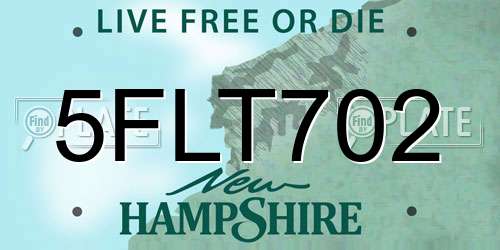 5FLT702 New Hampshire License Plate