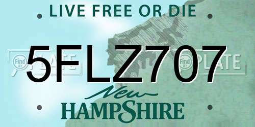 5FLZ707 New Hampshire License Plate