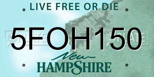 5FOH150 New Hampshire License Plate
