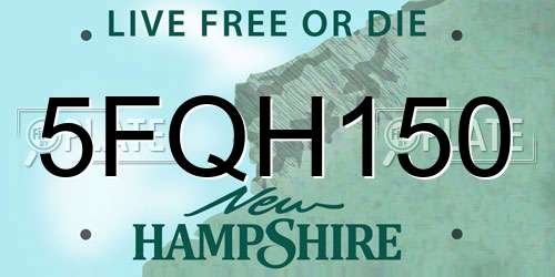 5FQH150 New Hampshire License Plate
