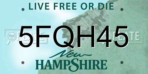 5FQH45 New Hampshire License Plate