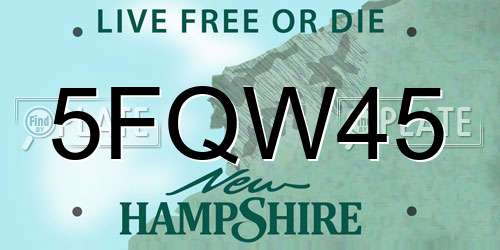 5FQW45 New Hampshire License Plate