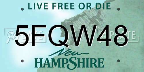 5FQW48 New Hampshire License Plate