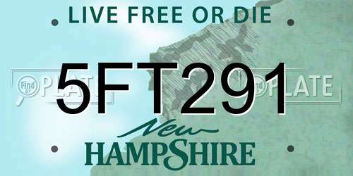 5FT291 New Hampshire License Plate