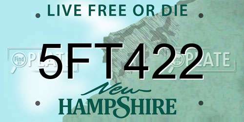5FT422 New Hampshire License Plate