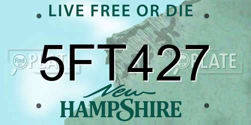 5FT427 New Hampshire License Plate