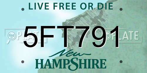 5FT791 New Hampshire License Plate