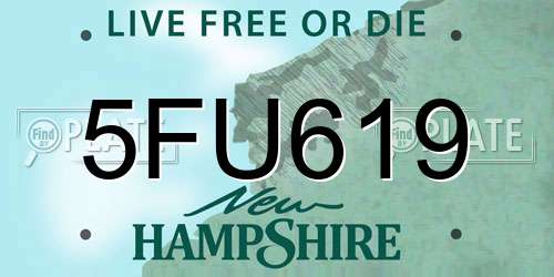 5FU619 New Hampshire License Plate
