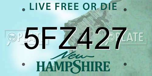 5FZ427 New Hampshire License Plate
