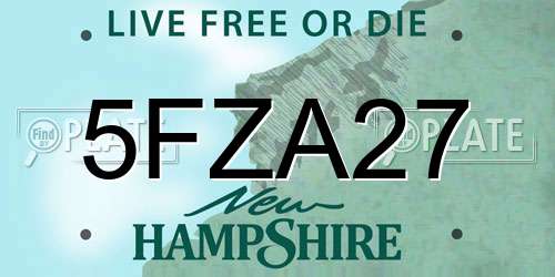 5FZA27 New Hampshire License Plate