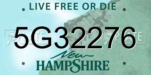 5G32276 New Hampshire License Plate