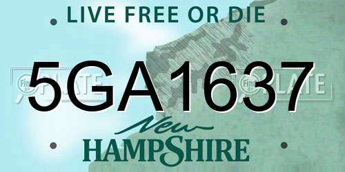 5GA1637 New Hampshire License Plate