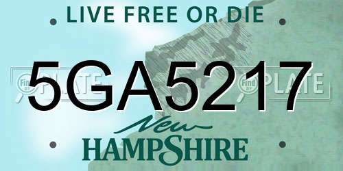 5GA5217 New Hampshire License Plate