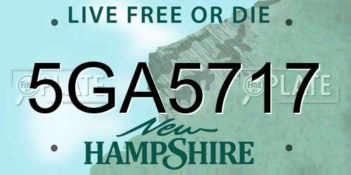 5GA5717 New Hampshire License Plate