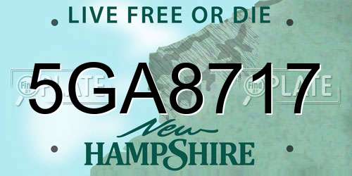5GA8717 New Hampshire License Plate
