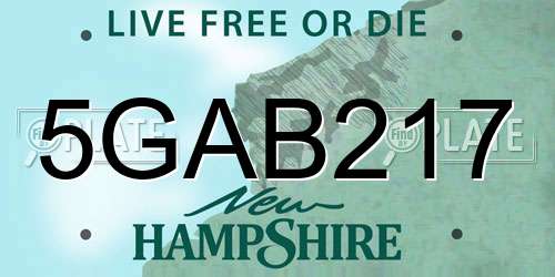 5GAB217 New Hampshire License Plate