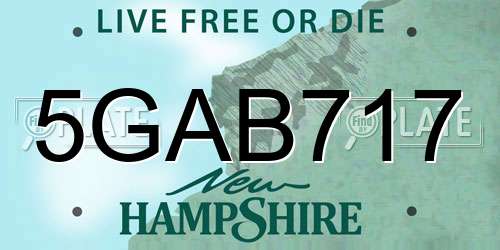 5GAB717 New Hampshire License Plate