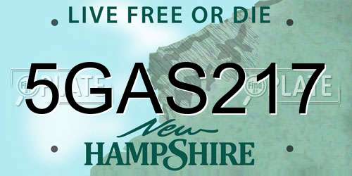 5GAS217 New Hampshire License Plate