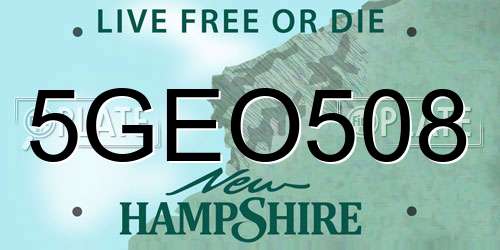 5GEO508 New Hampshire License Plate