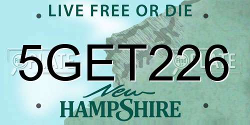 5GET226 New Hampshire License Plate