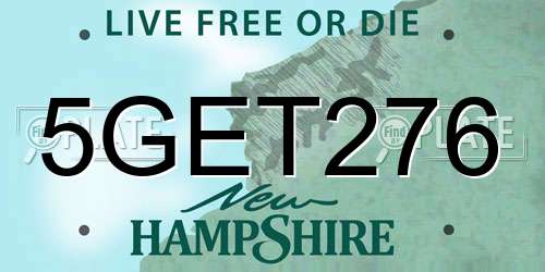 5GET276 New Hampshire License Plate