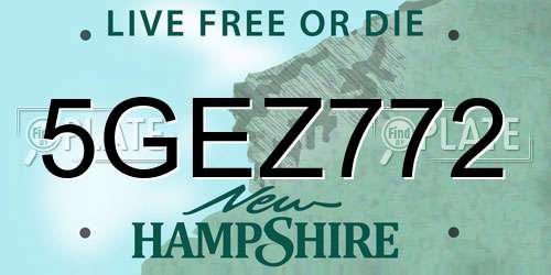 5GEZ772 New Hampshire License Plate