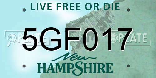 5GF017 New Hampshire License Plate