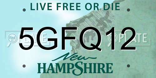 5GFQ12 New Hampshire License Plate