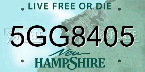 5GG8405 New Hampshire License Plate