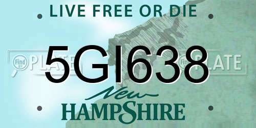 5GI638 New Hampshire License Plate