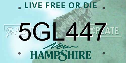 5GL447 New Hampshire License Plate