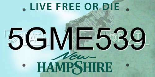5GME539 New Hampshire License Plate
