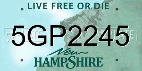 5GP2245 New Hampshire License Plate