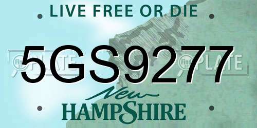 5GS9277 New Hampshire License Plate