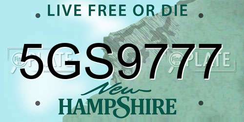 5GS9777 New Hampshire License Plate