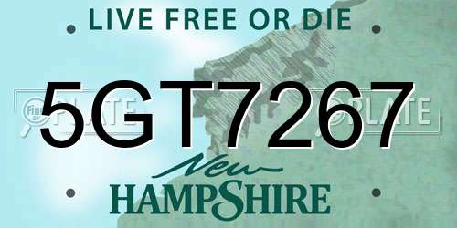 5GT7267 New Hampshire License Plate