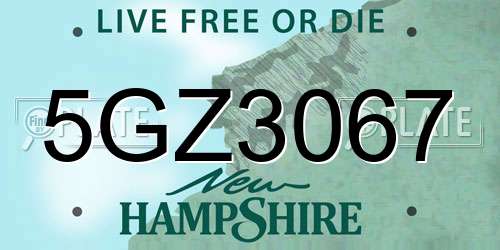 5GZ3067 New Hampshire License Plate