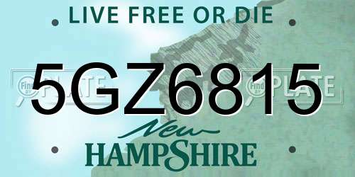 5GZ6815 New Hampshire License Plate