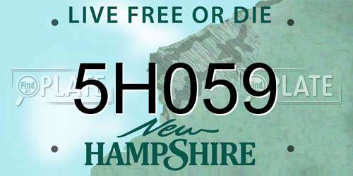5H059 New Hampshire License Plate