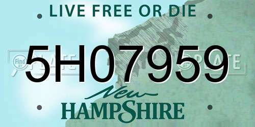 5H07959 New Hampshire License Plate