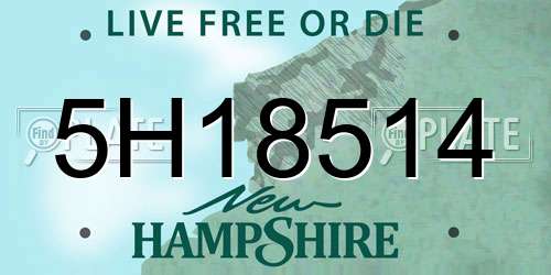 5H18514 New Hampshire License Plate