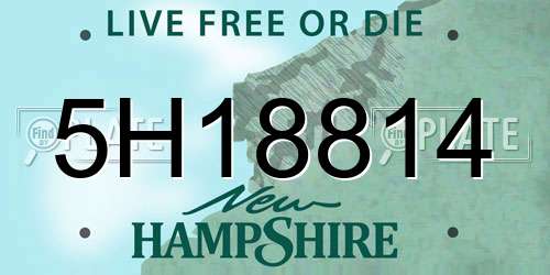 5H18814 New Hampshire License Plate