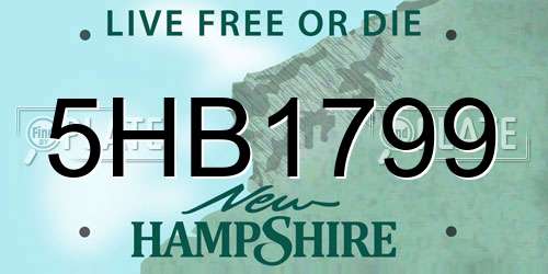 5HB1799 New Hampshire License Plate