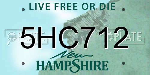 5HC712 New Hampshire License Plate