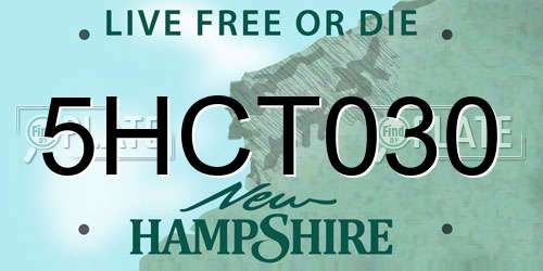 5HCT030 New Hampshire License Plate