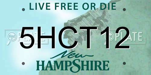 5HCT12 New Hampshire License Plate