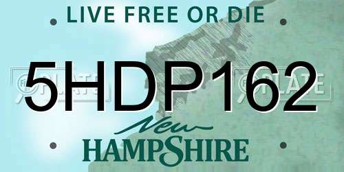 5HDP162 New Hampshire License Plate
