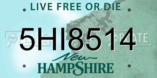 5HI8514 New Hampshire License Plate